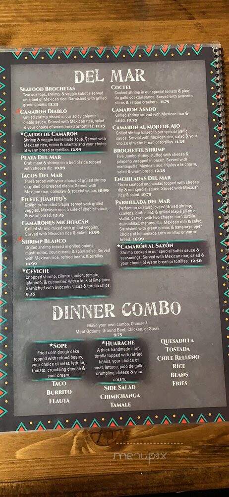 Juanito's Mexican Cocina - Mattoon, IL menu_pic