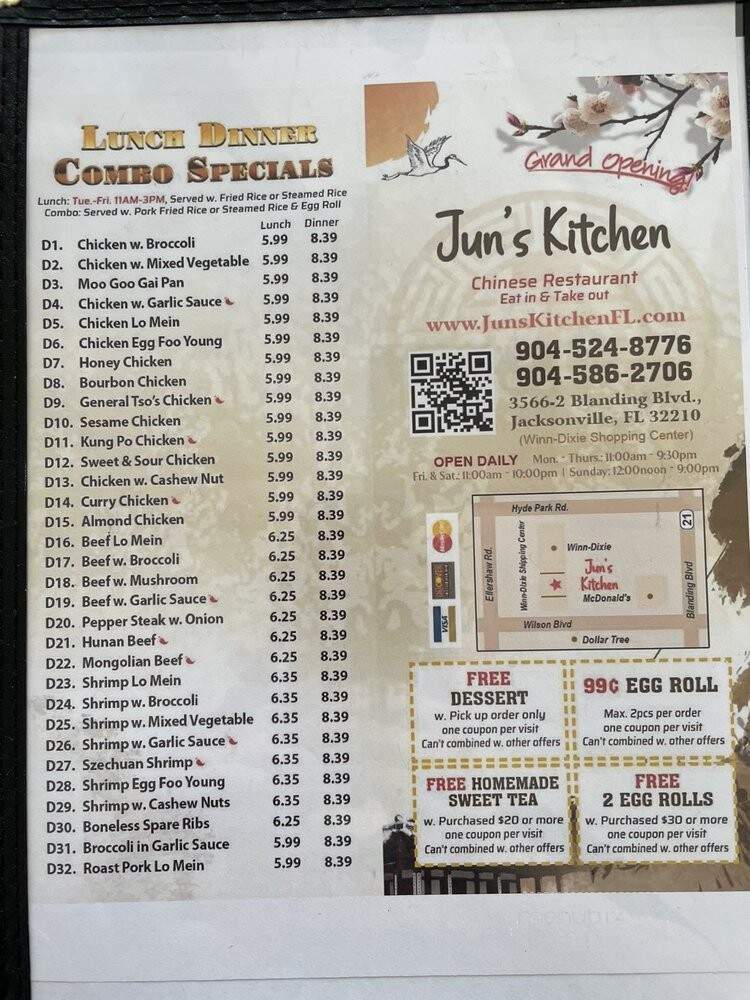 Jun's Kitchen - Jacksonville, FL menu_pic