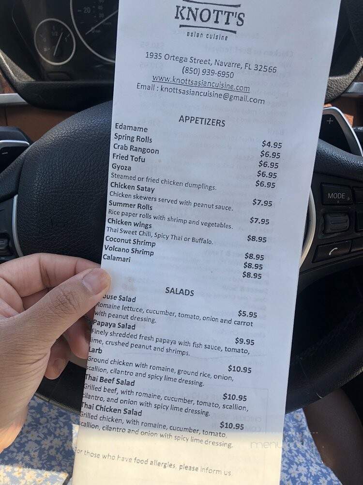Knott's Asian Cuisine - Navarre, FL menu_pic