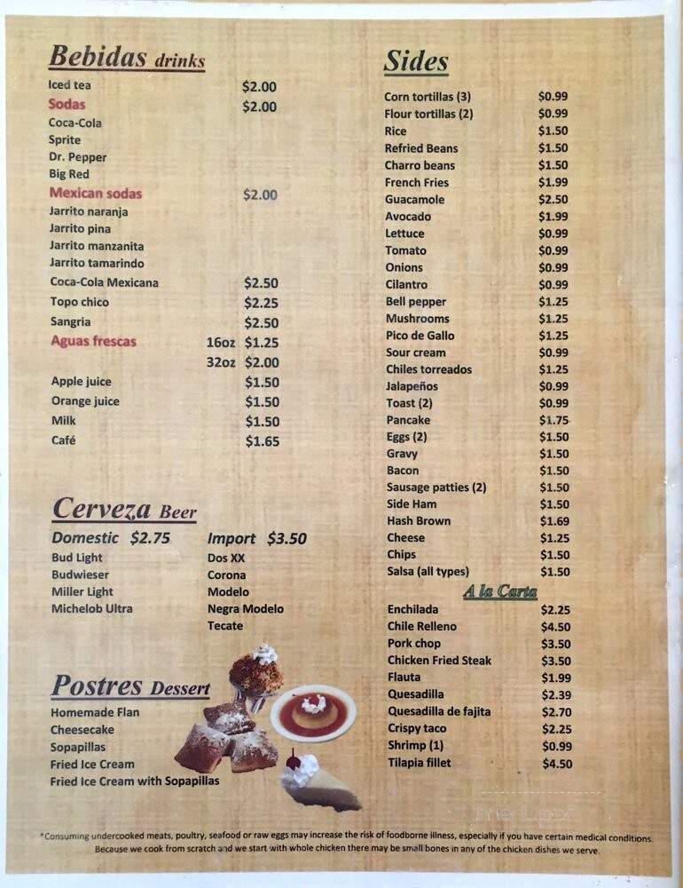 La Rancheria Restaurant - Lockhart, TX menu_pic