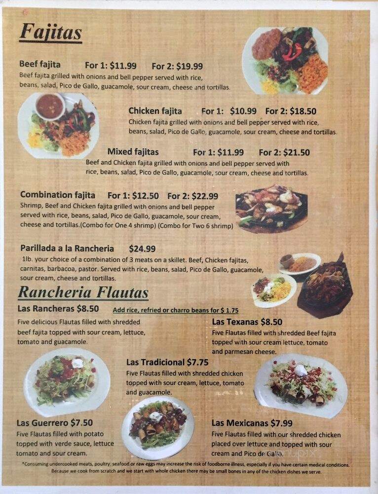 La Rancheria Restaurant - Lockhart, TX menu_pic