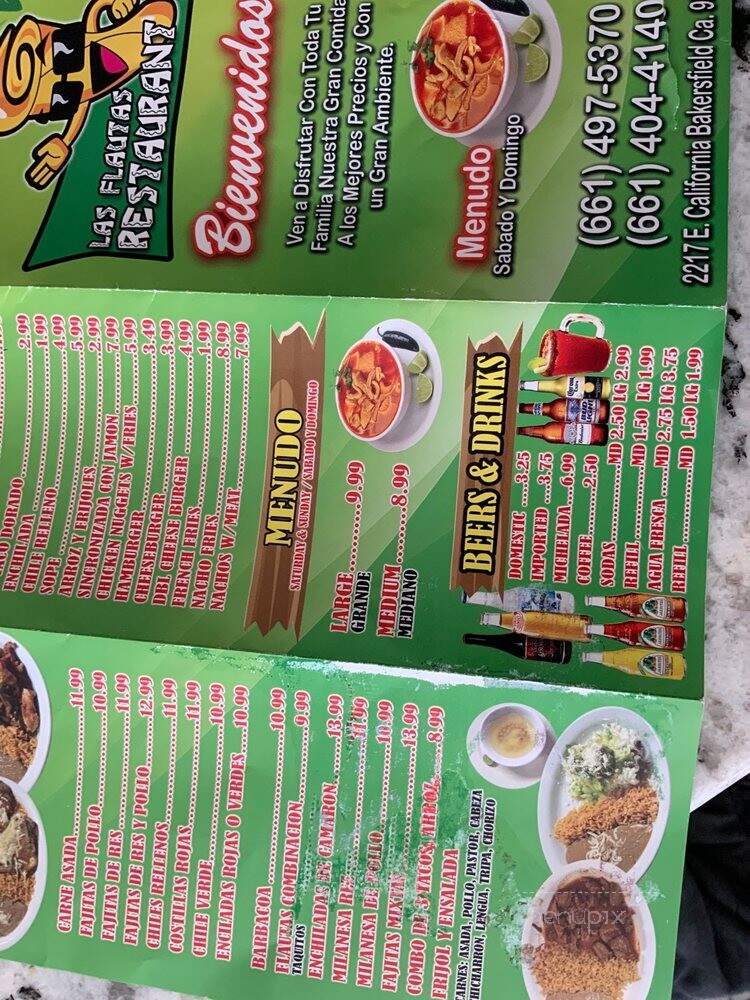 Las Flautas Mexican Food Restaurant - Bakersfield, CA menu_pic