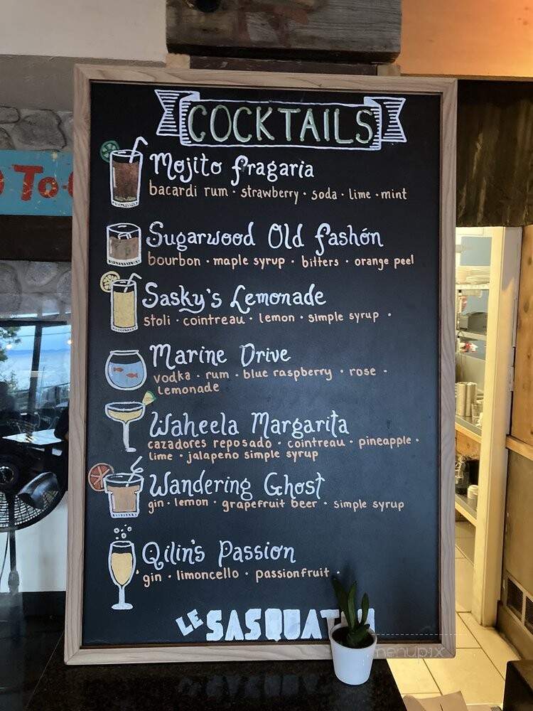 Le Sasquatch - White Rock, BC menu_pic
