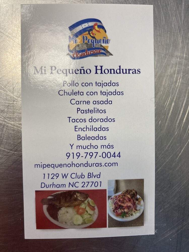 Mi Pequeno Honduras - Durham, NC menu_pic