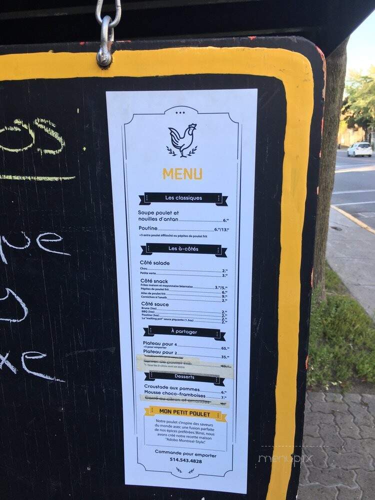 Mon Petit Poulet - Montreal, QC menu_pic