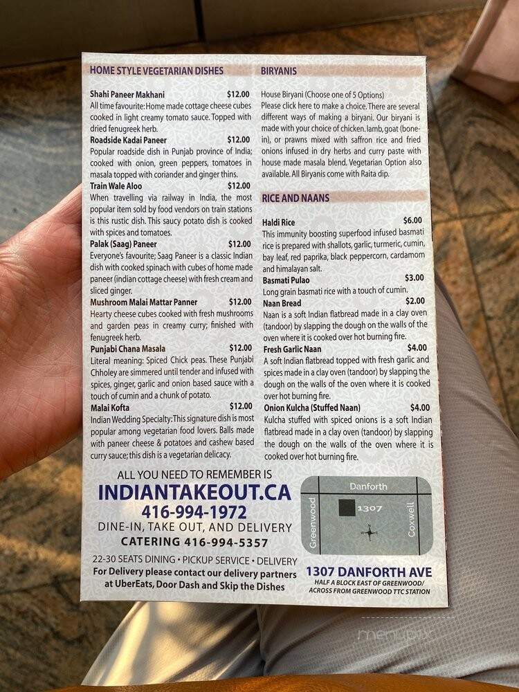 Not Just Butter Chicken - Toronto, ON menu_pic