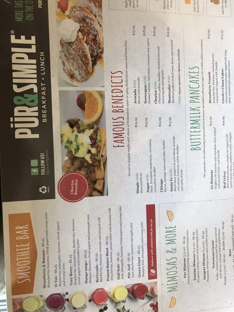 Pur & Simple - Saint John, NB menu_pic