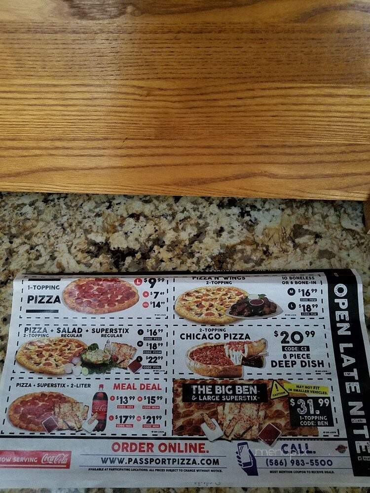 Passport Pizza - Macomb, MI menu_pic