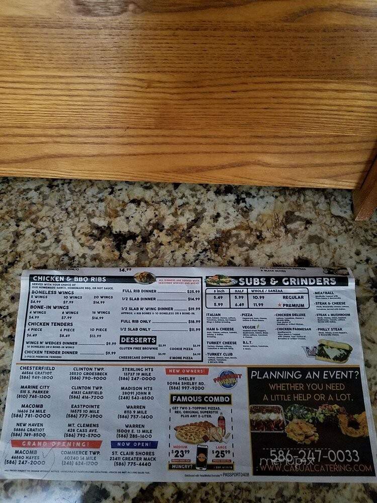 Passport Pizza - Macomb, MI menu_pic