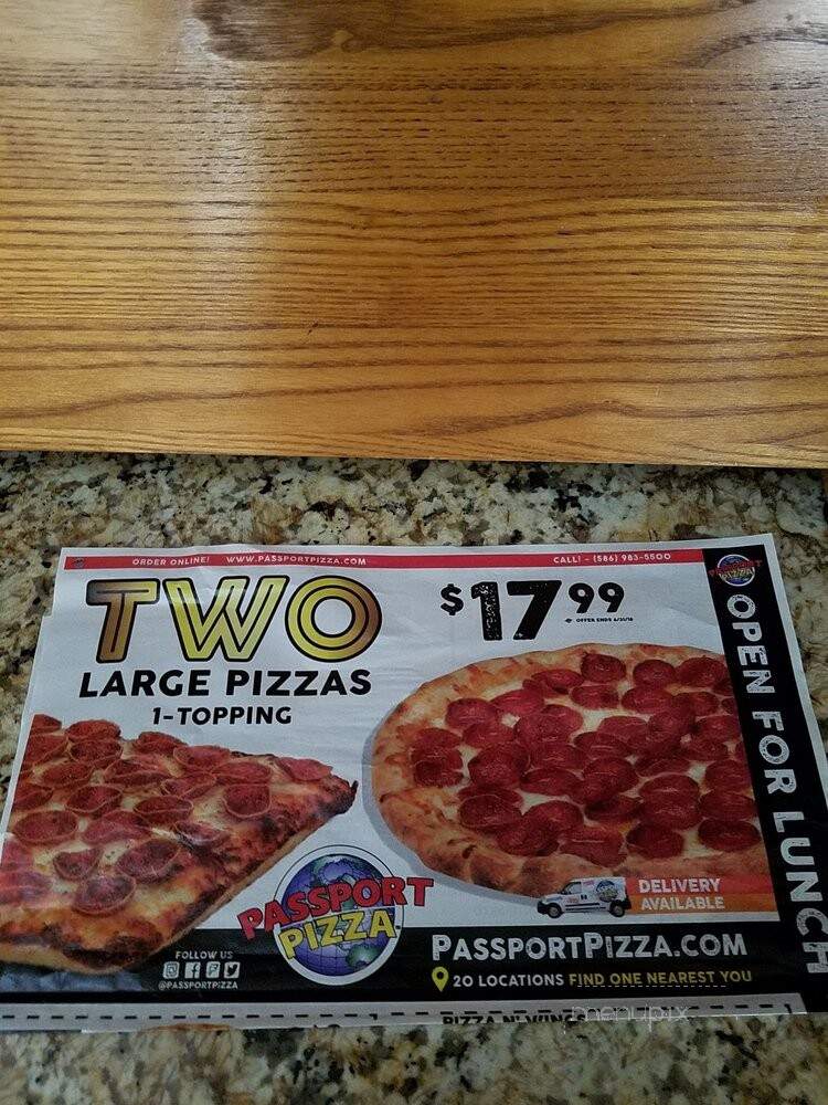 Passport Pizza - Macomb, MI menu_pic