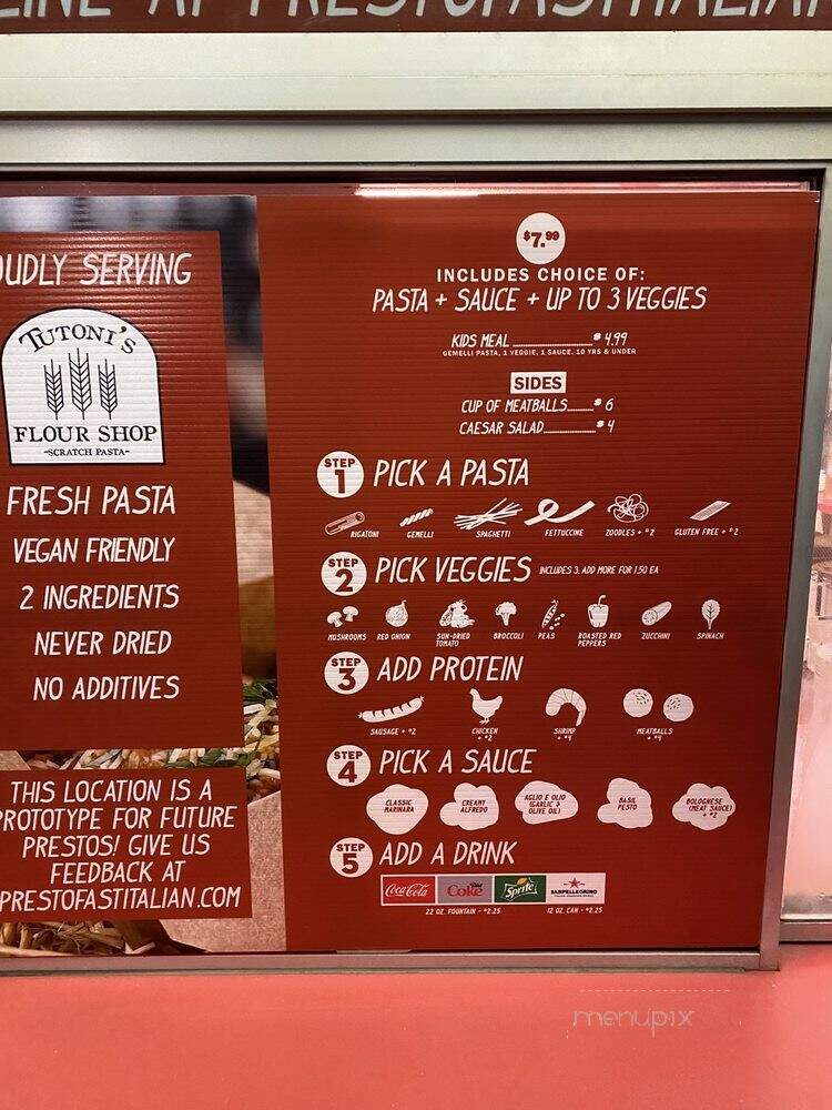 Presto Fast Italian - York, PA menu_pic