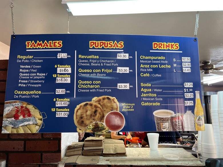 Restaurante and Tamaleria la Bendicion - Chicago, IL menu_pic