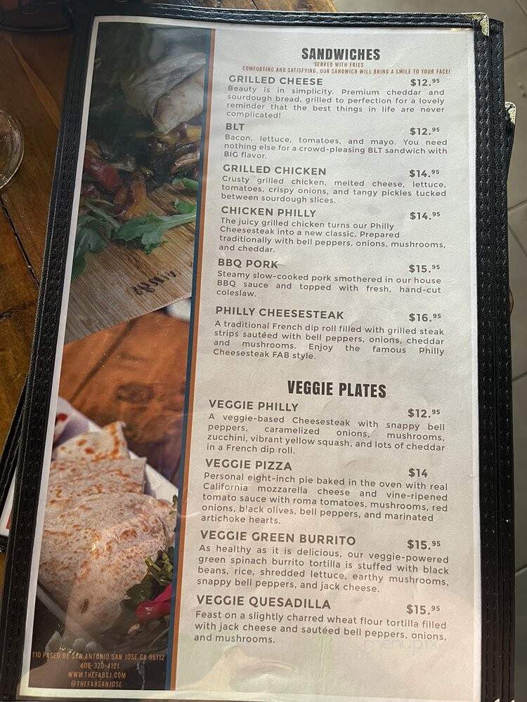 The FAB - San Jose, CA menu_pic