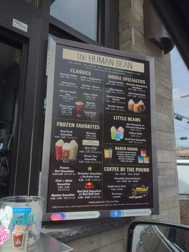 The Human Bean - Yakima, WA menu_pic