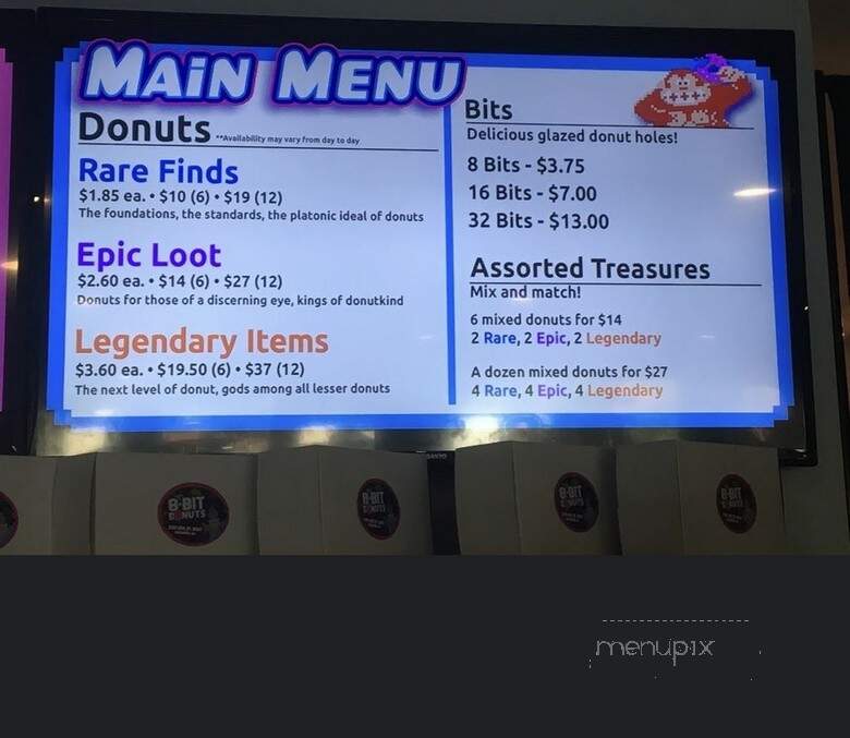 8-Bit Donuts - Savannah, GA menu_pic