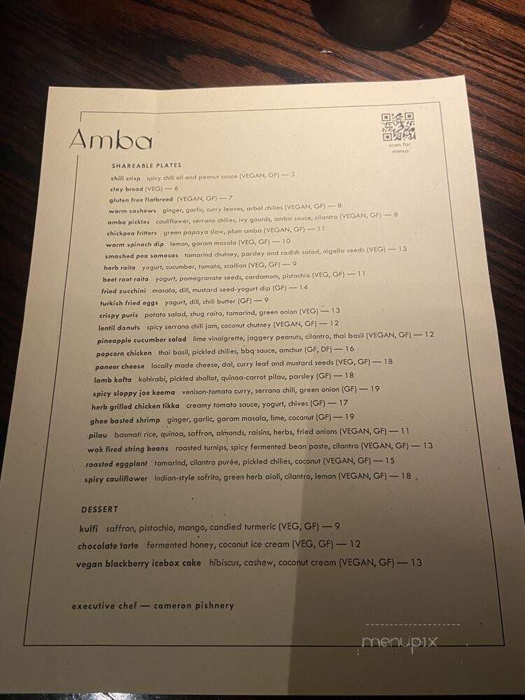 Amba - Cleveland Heights, OH menu_pic
