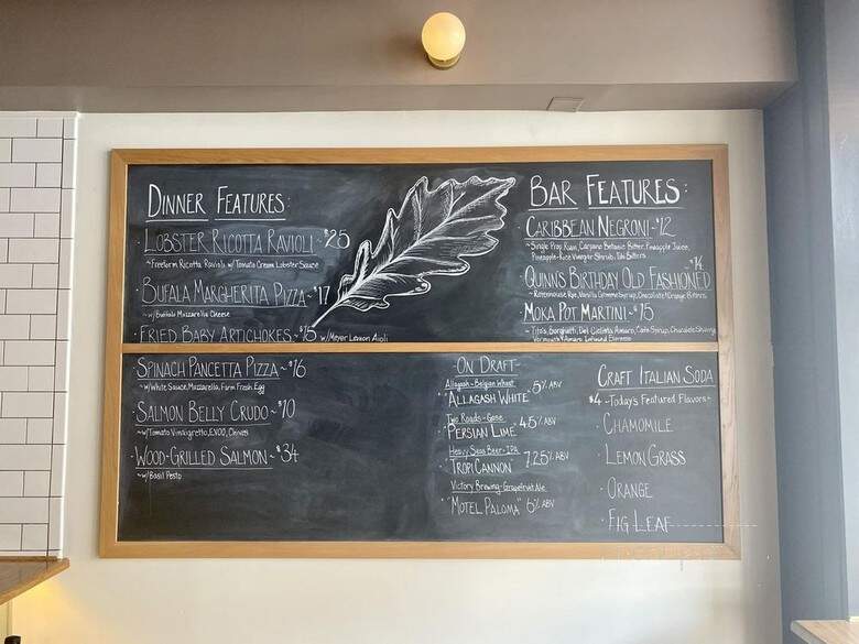 Artisans and Oak - Hanover, PA menu_pic