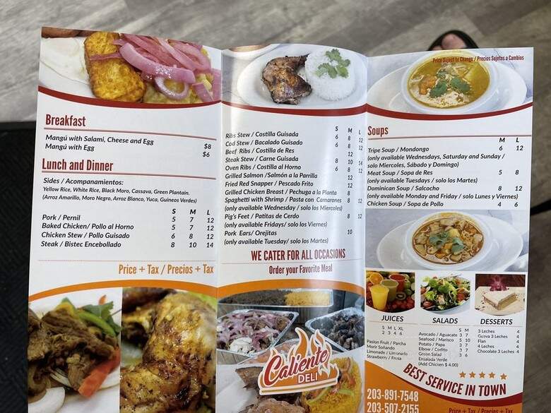 Caliente Deli - New Haven, CT menu_pic
