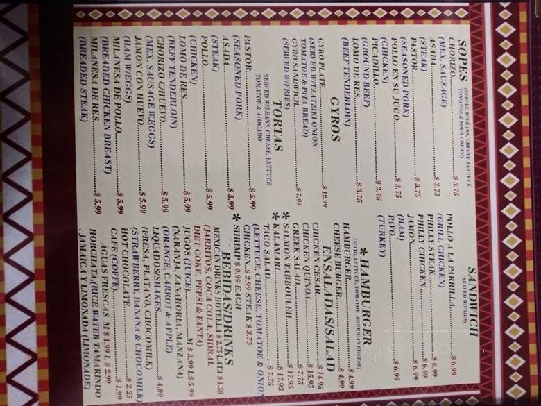 Campesino Restaurant - Chicago, IL menu_pic