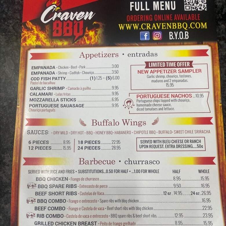 Craven BBQ - Linden, NJ menu_pic