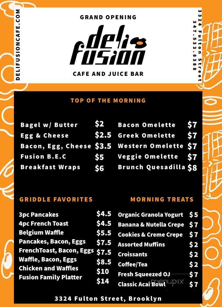 Deli Fusion Cafe & Juice Bar - Brooklyn, NY menu_pic