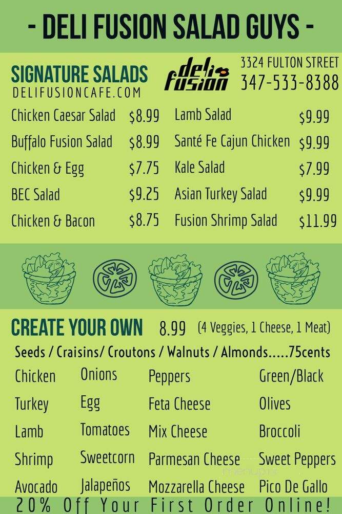 Deli Fusion Cafe & Juice Bar - Brooklyn, NY menu_pic