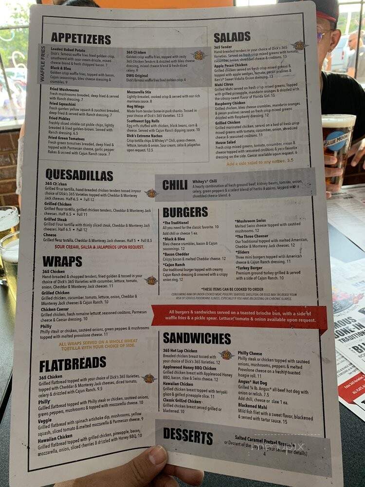Dick's Wings & Grill - Valdosta, GA menu_pic