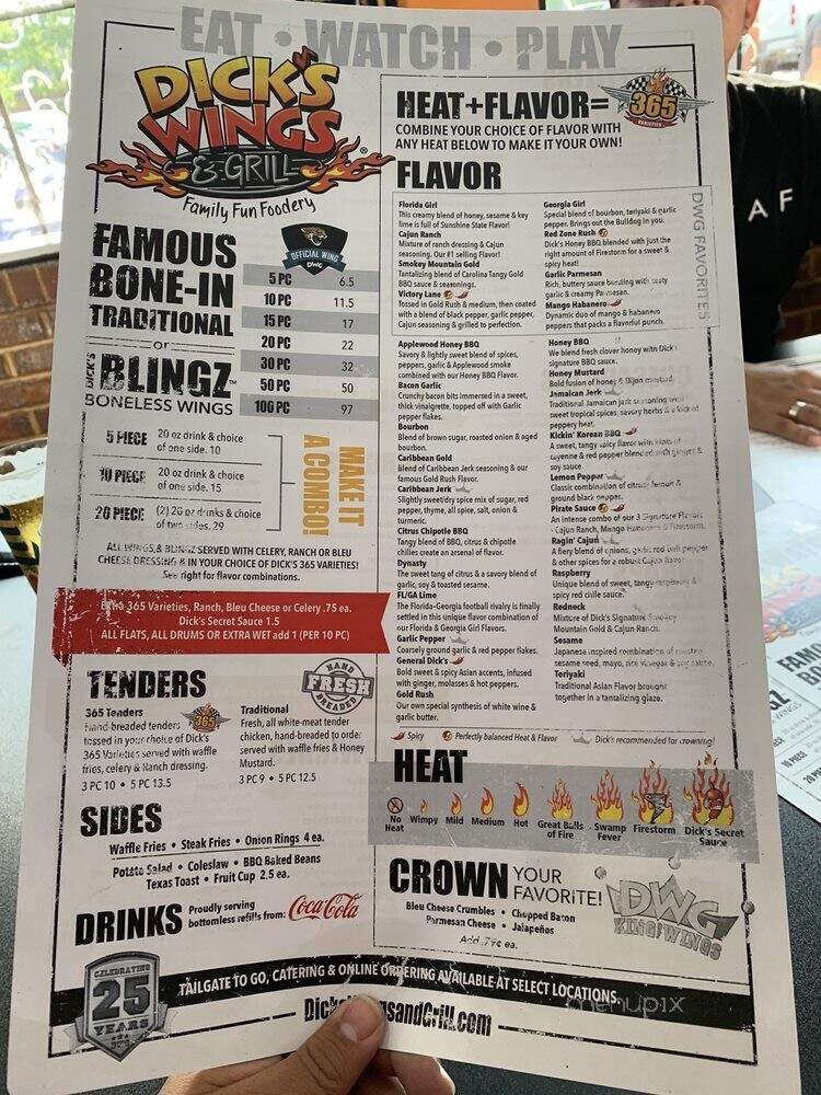 Dick's Wings & Grill - Valdosta, GA menu_pic