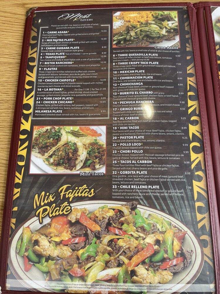 El Charro - Cameron, TX menu_pic