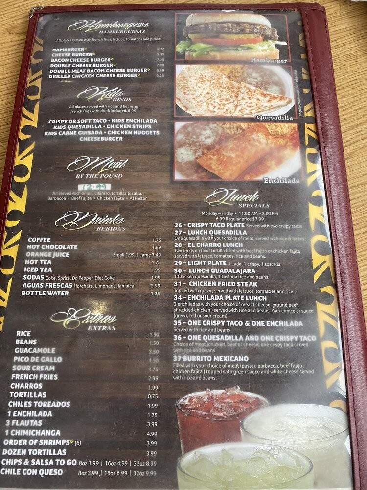 El Charro - Cameron, TX menu_pic