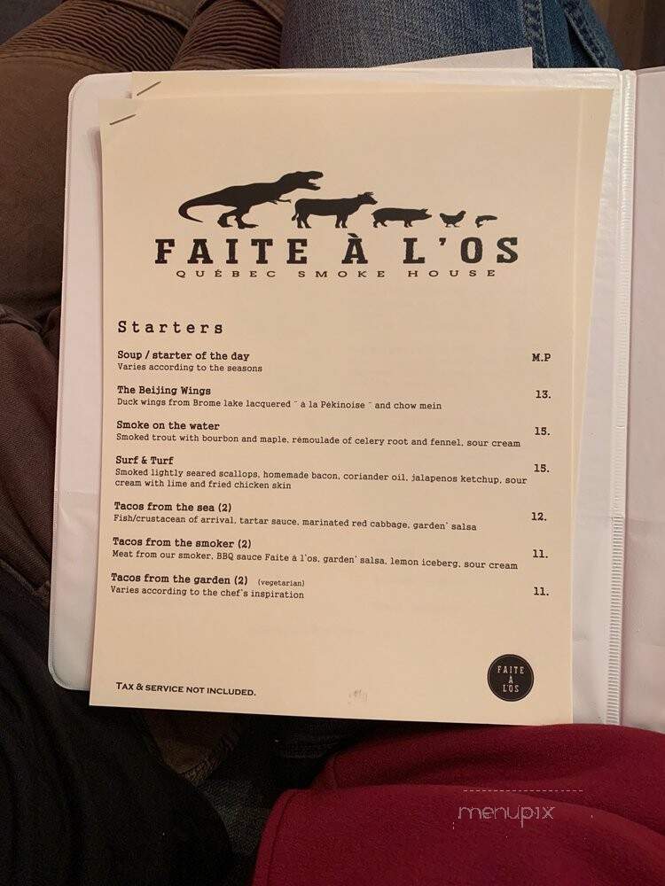 Faite a l'Os - Quebec City, QC menu_pic