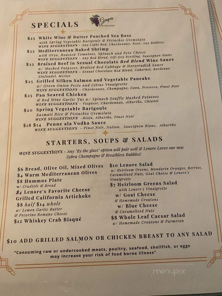 Grapes Wine Cafe & Market - Lauderdale-by-the-Sea, FL menu_pic