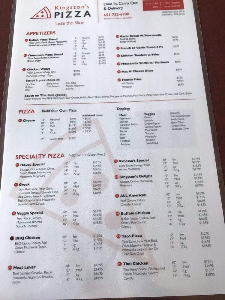 Kingston's Pizza - Woodbury, MN