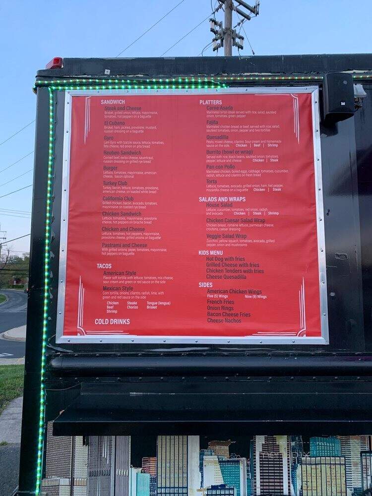 Latin and American Food Truck - Rockville, MD menu_pic