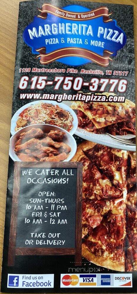Margherita Pizza - Nashville, TN menu_pic
