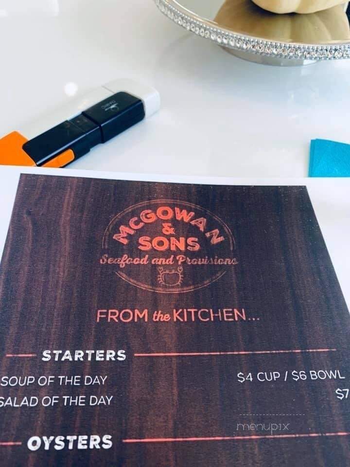 Mcgowan & Sons - Valparaiso, IN menu_pic