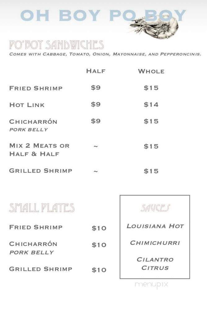 Oh, boy! Po'boy! - Bakersfield, CA menu_pic