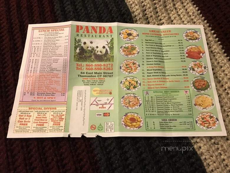 Panda Restaurant - Thomaston, CT menu_pic