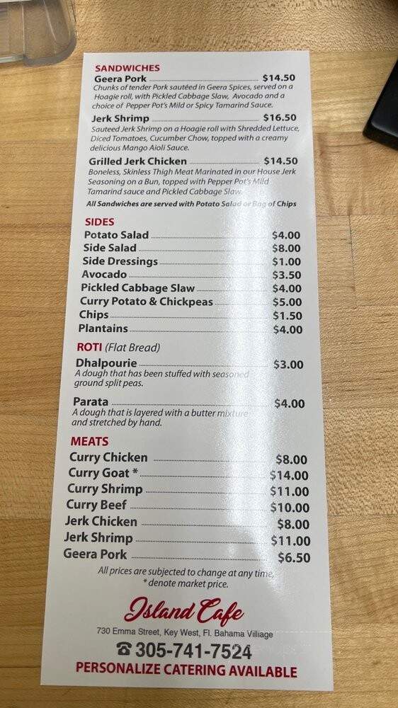 Pepper Pot Island Cafe - Key West, FL menu_pic