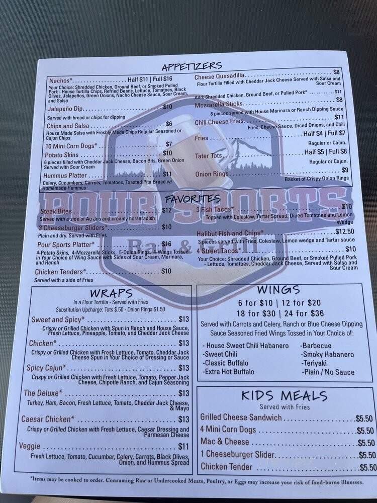 Pour Sports East County - Gresham, OR menu_pic