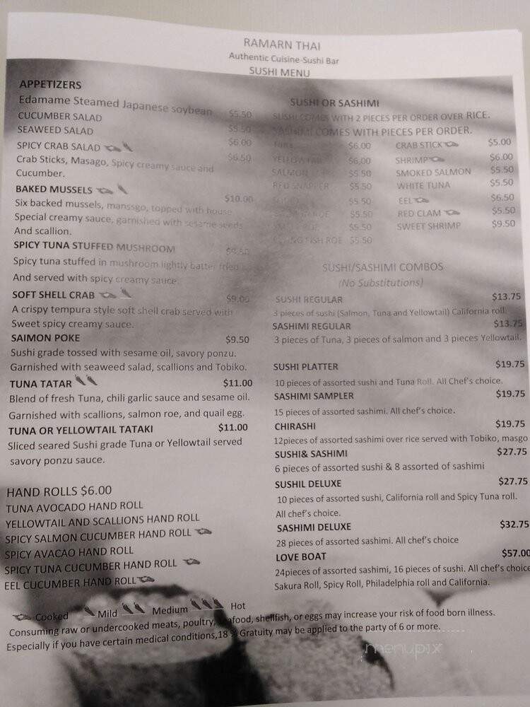 Ramarn Thai - Lancaster, PA menu_pic