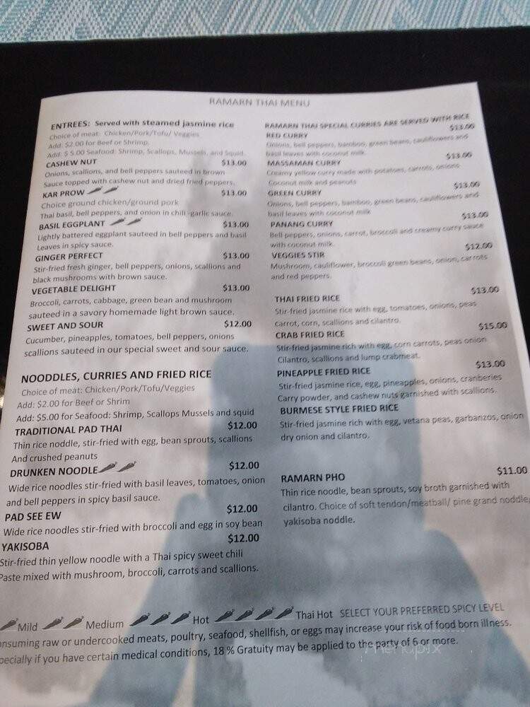Ramarn Thai - Lancaster, PA menu_pic
