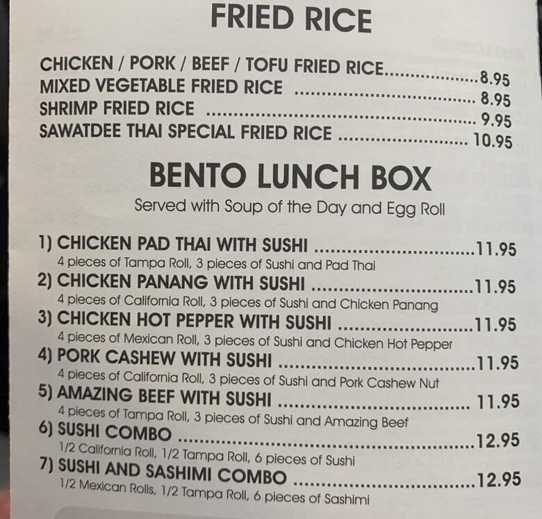 Sawatdee Thai & Sushi - Pinellas Park, FL menu_pic