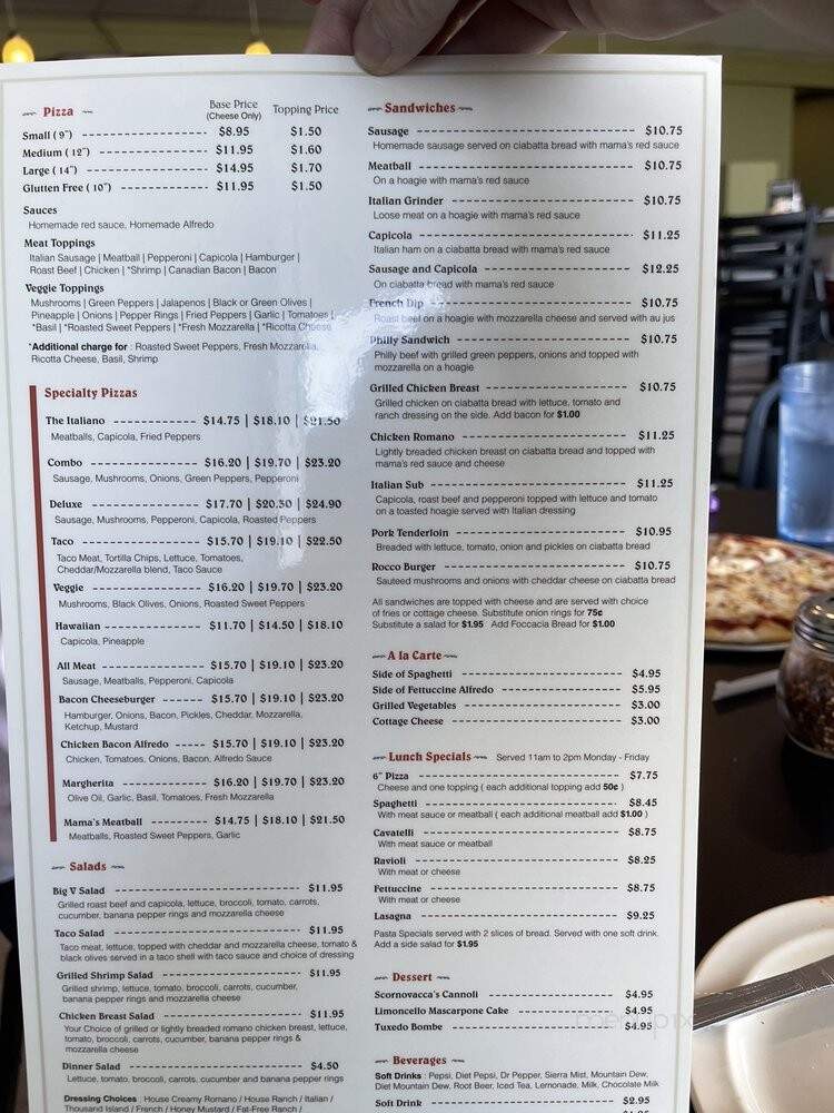 Scornovacca's Ristorante - Waukee, IA menu_pic