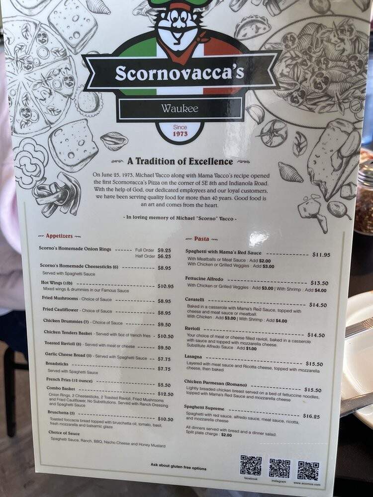 Scornovacca's Ristorante - Waukee, IA menu_pic