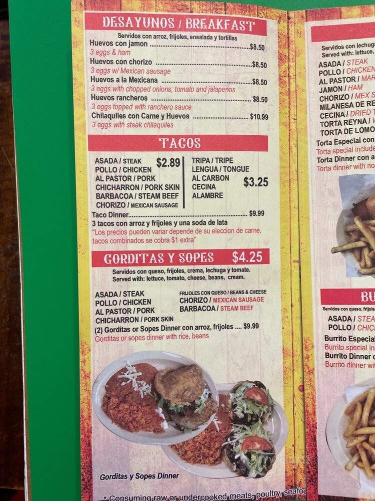 Taqueria Mi Jerez - Bellwood, IL menu_pic