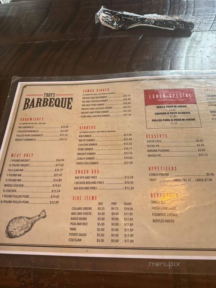 Troy's BBQ - West Palm Beach, FL menu_pic
