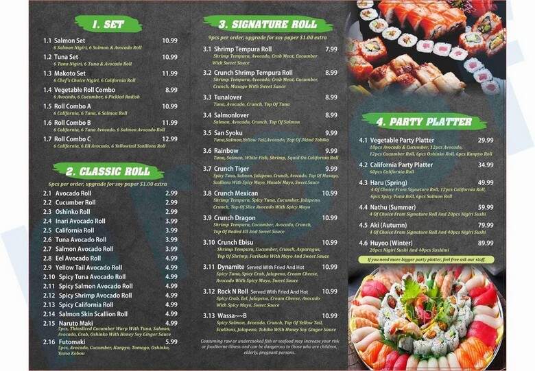 Wassa B - Ellicott City, MD menu_pic