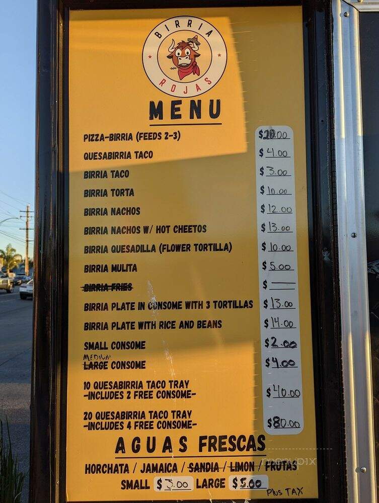 Birria Rojas - San Jose, CA menu_pic