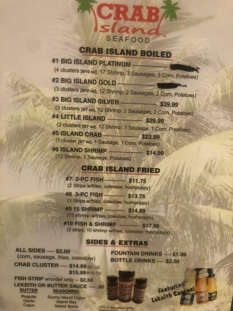Crab Island - Memphis, TN menu_pic